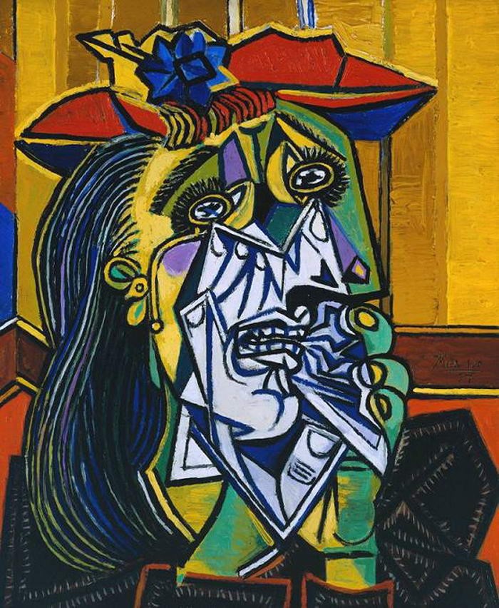 نقاشی زن گریان- اثر پیکاسو نقاش اسپانیایی